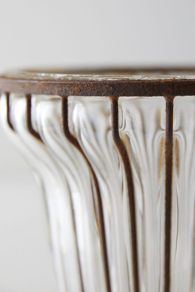 Fluted Glass + Iron Vase #4