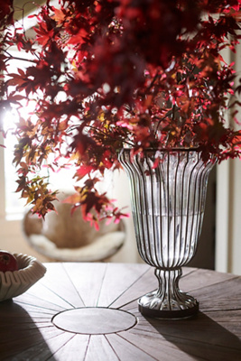 Fluted Glass + Iron Vase, Medium