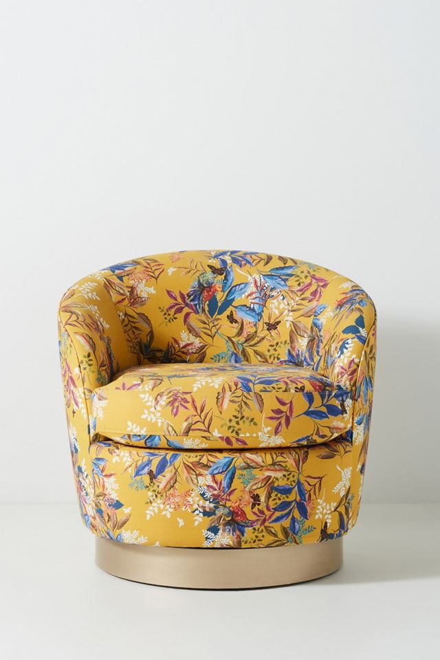 Kachel Daphne-Printed Claudia Petite Swivel Chair #1