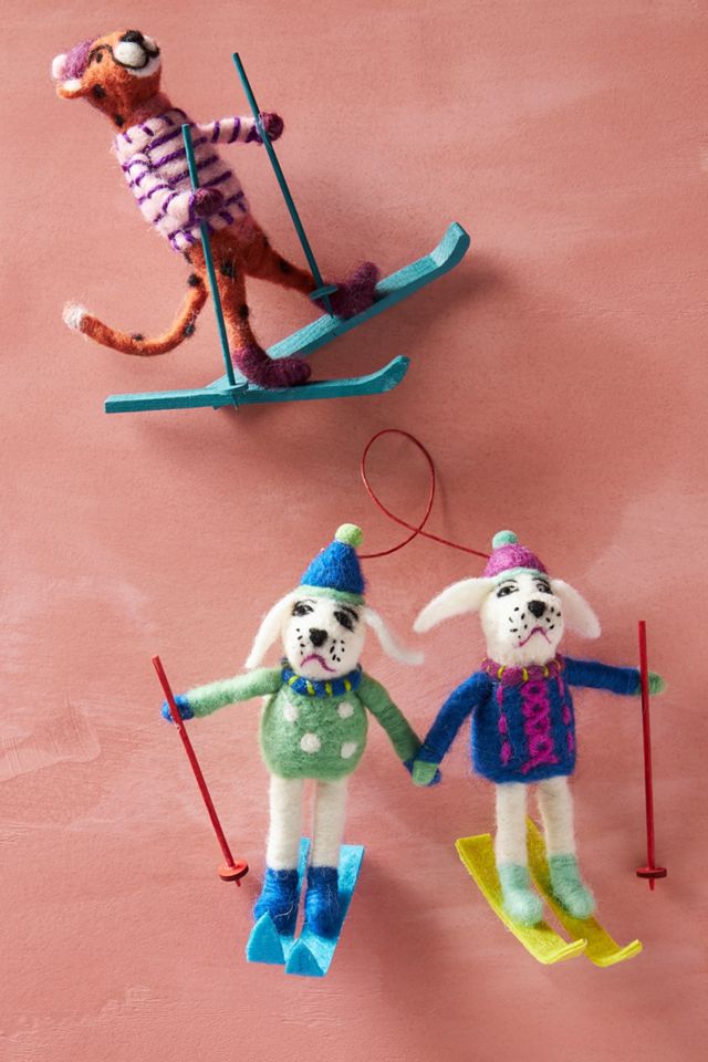 Skiing Poodles Ornament #2