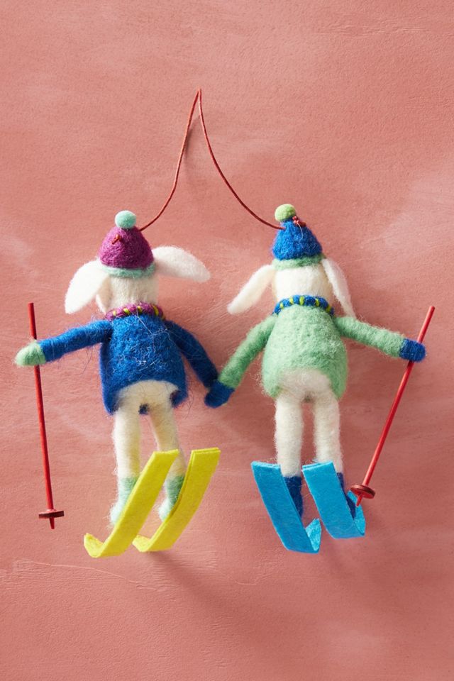 Skiing Poodles Ornament #1