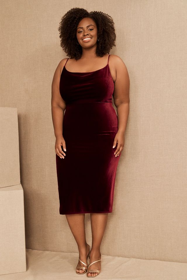 black bodycon dress knee length Nikola One-Shoulder Cut-Out Feature Knee Length Dress Black main image 1