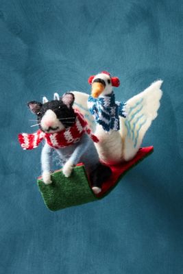George & Viv Toboggan Twosome Ornament