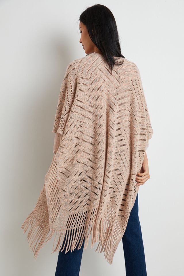 Sara Pointelle Fringed Kimono #1