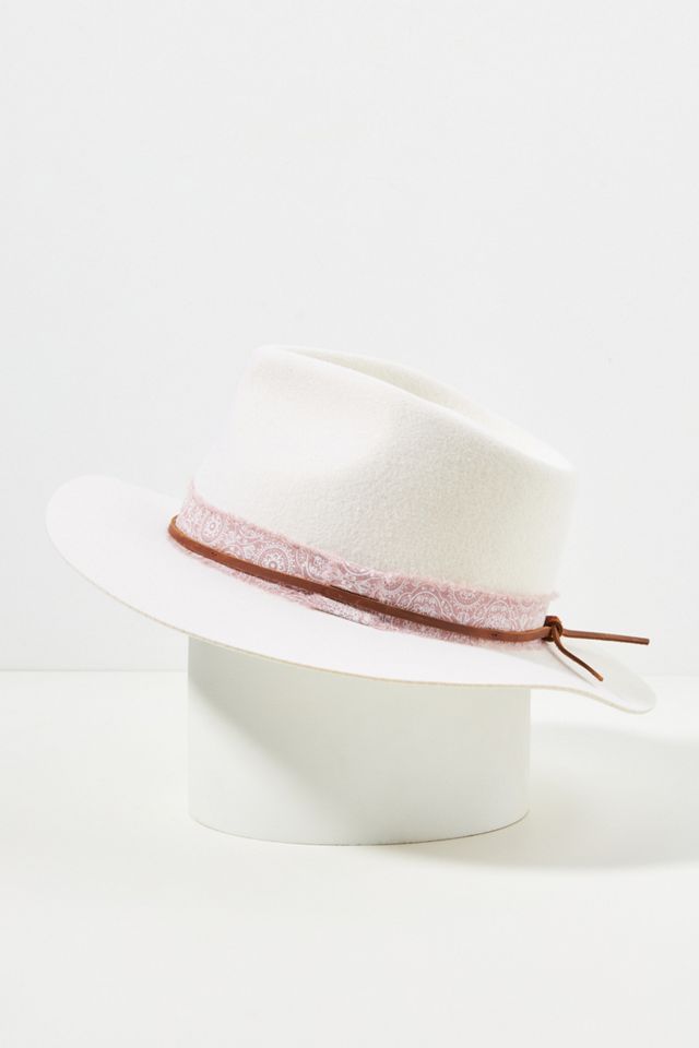Anthropolgie Link Trimmed Fedora Anthropologie x ASN – The Florette Pink Straw Bucket Hat for  main image 3