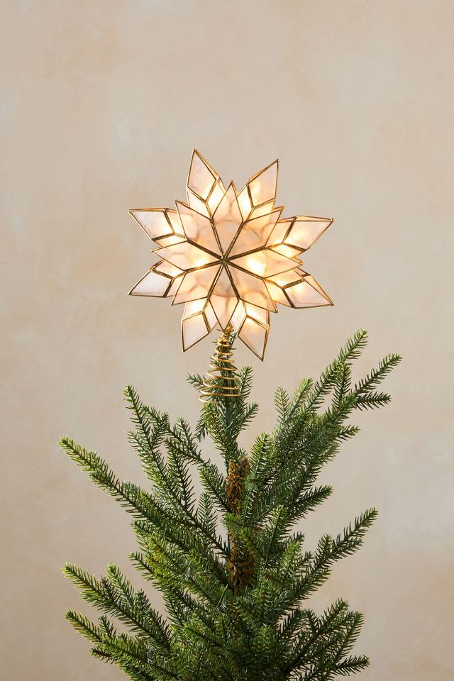 Capiz Star Light-Up Tree Topper | Anthropologie