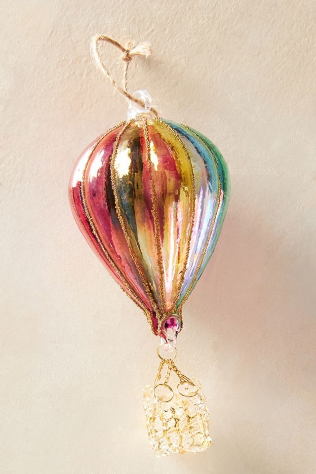 Rainbow Hot Air Balloon Ornament #1