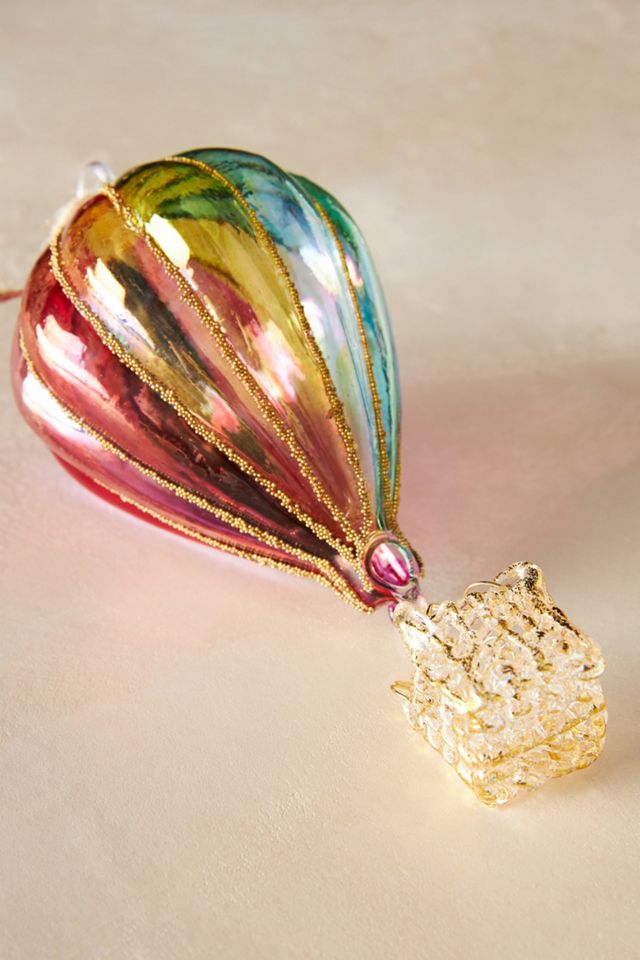 Rainbow Hot Air Balloon Ornament #2