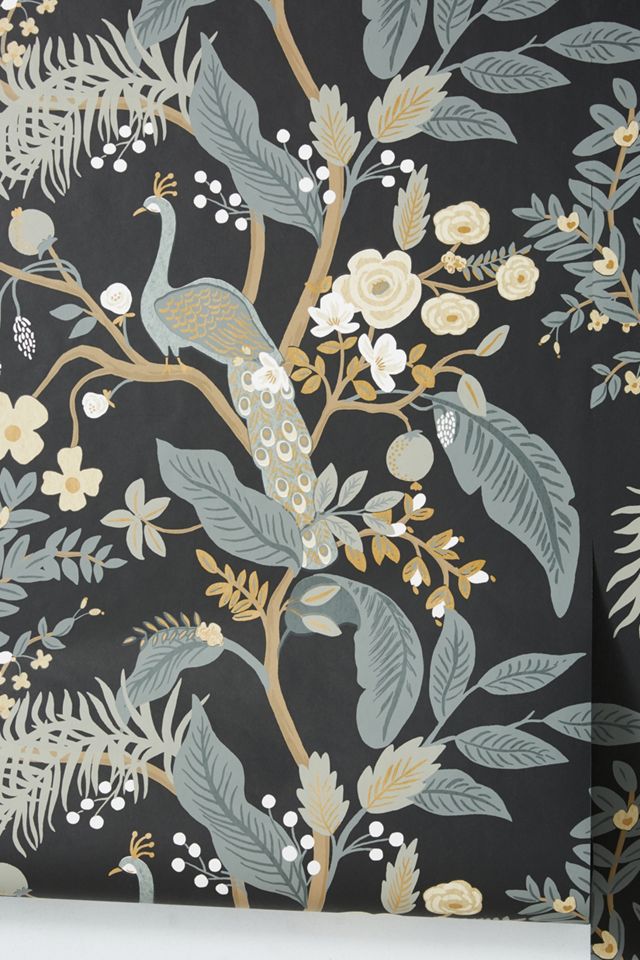 Rifle Paper Co. Peacock Black Wallpaper #1
