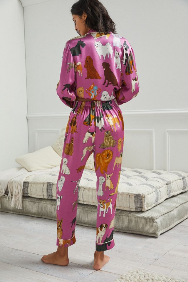 Karen Mabon Dog Days Silk Sleep Pants | Anthropologie
