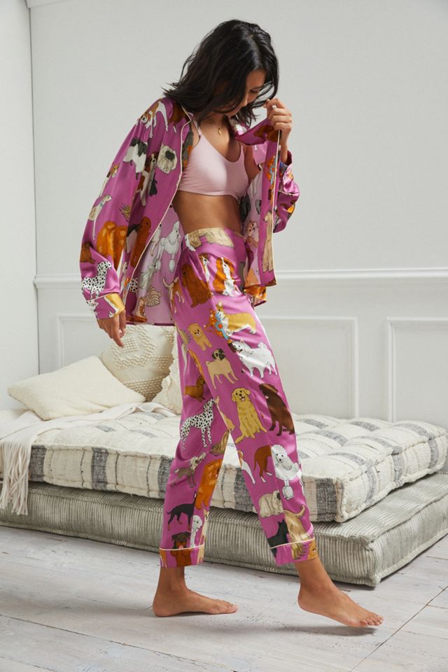 Karen Mabon Dog Days Silk Sleep Pants | Anthropologie