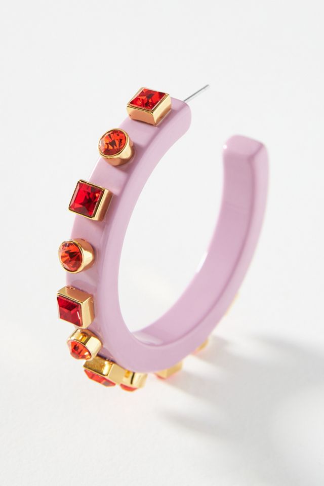 Lele Sadoughi Crystal Hoop Earrings #1