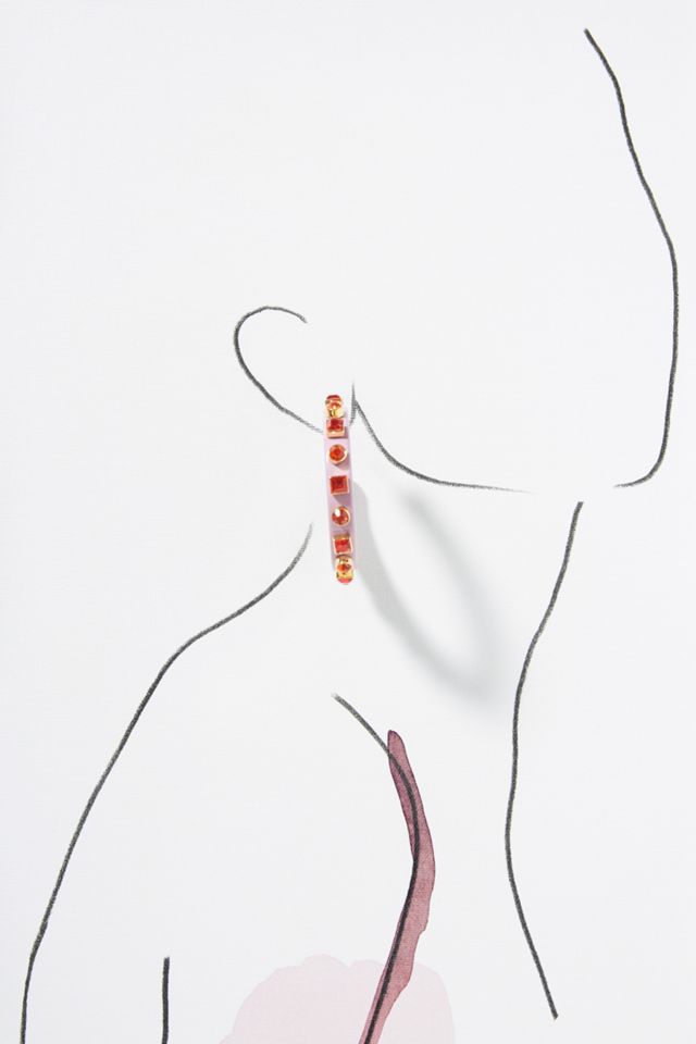 Lele Sadoughi Crystal Hoop Earrings #2