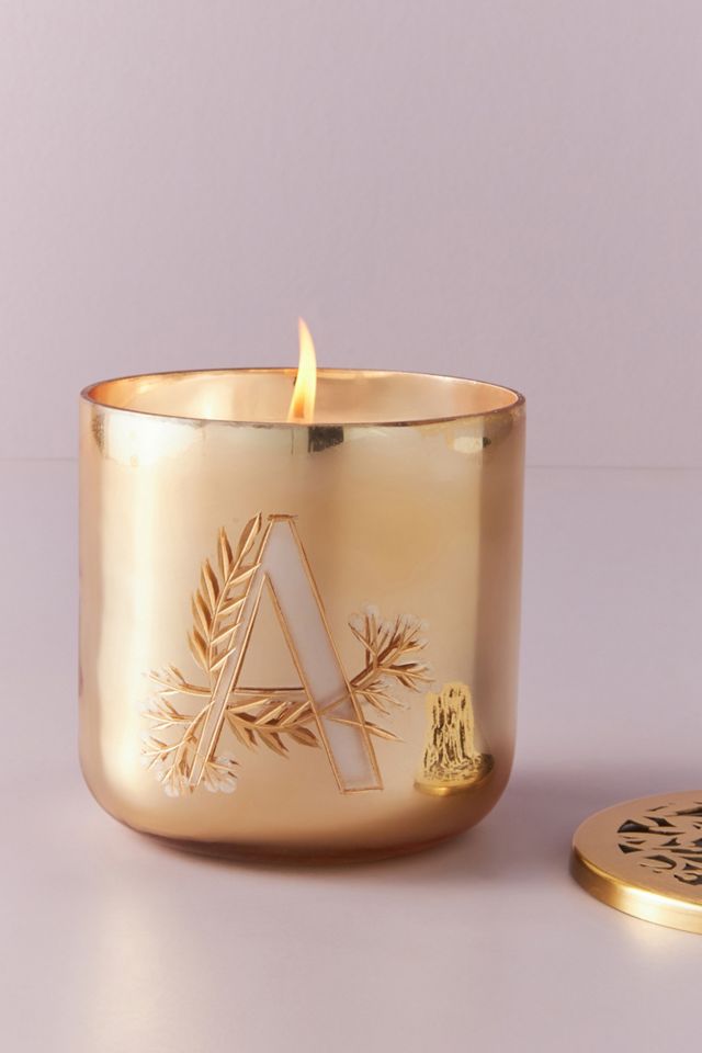 Holly Monogram Glass Candle #1