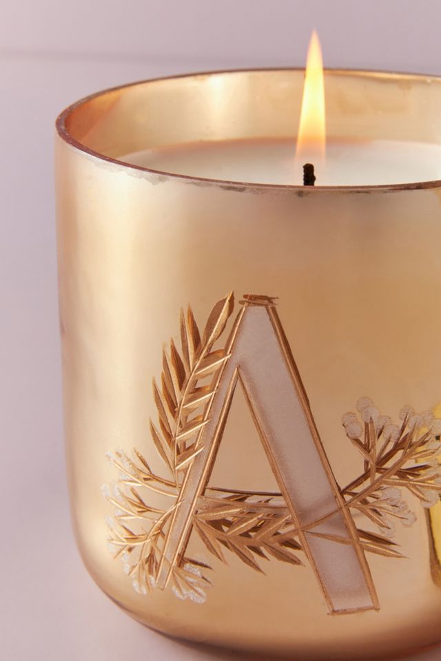 Holly Monogram Glass Candle #2