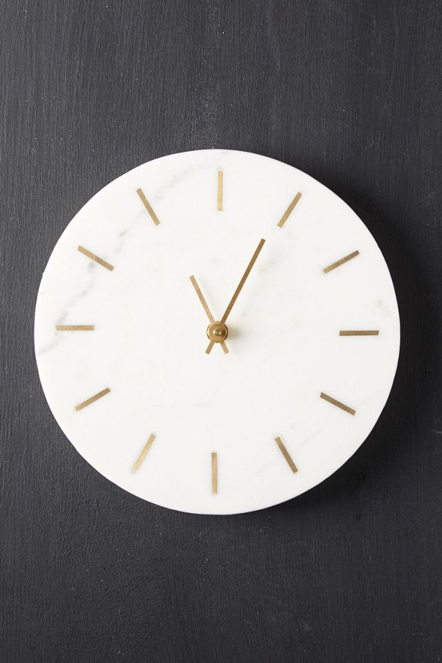 Marble + Brass Wall Clock