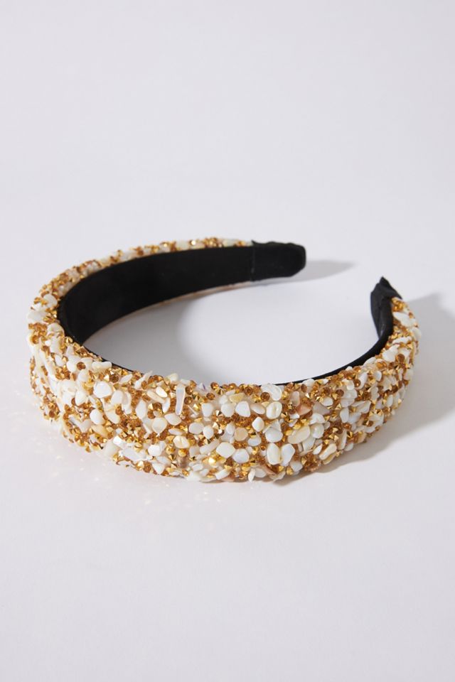 Anthropologie seashell headband Hand Bead Seashell Knotted Headband, Shell Knotted Headband  main image 2