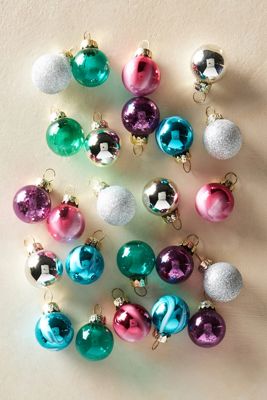Merry and Bright Mini Ornaments, Set of 24