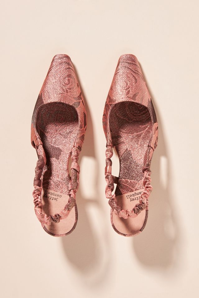 Jeffrey Campbell Brocade Slingback Kitten Heels #1