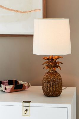 Anthropologie Molded high quality Vinyl Pineapple LED Fixture Spain Green Night Light Lamp