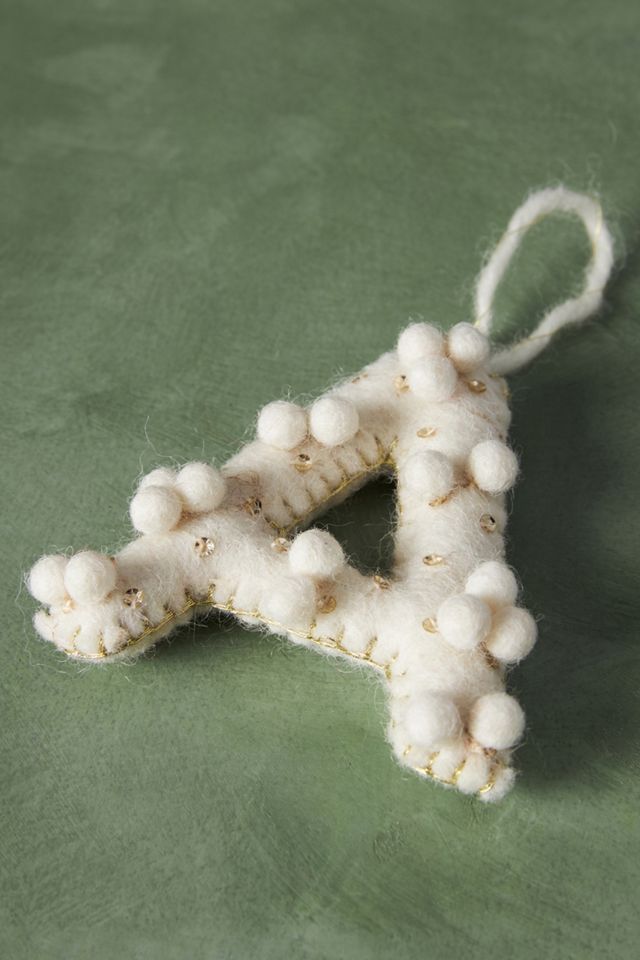 Holly Pommed Monogram Ornament #1