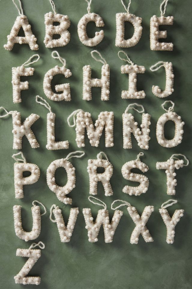 Holly Pommed Monogram Ornament #2