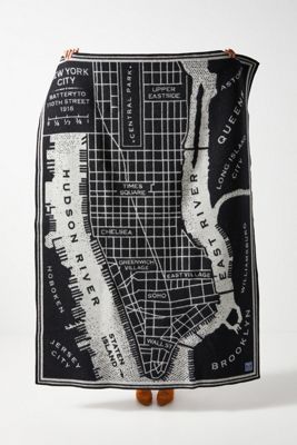 Faribault Map Woolen Throw Blanket