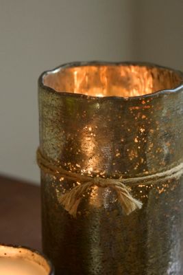 Gold Mercury Glass Candle, Ginger Patchouli