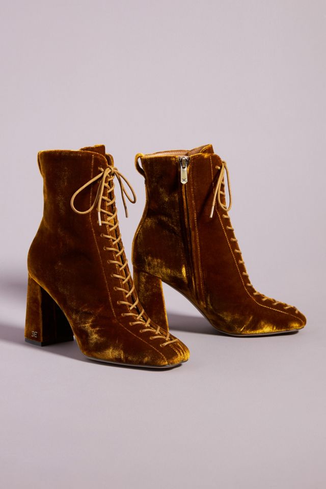 Sam Edelman Velvet Lace-Up Boots #1