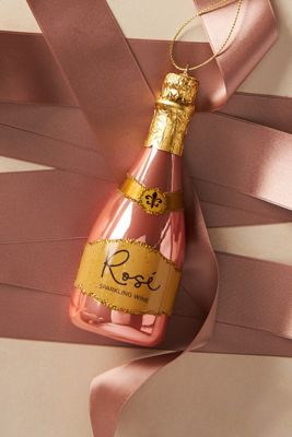 Rose Sparkling Wine Ornament