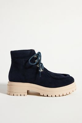 Anthropologie Susanne Lug Sole Hiker Boots In Blue
