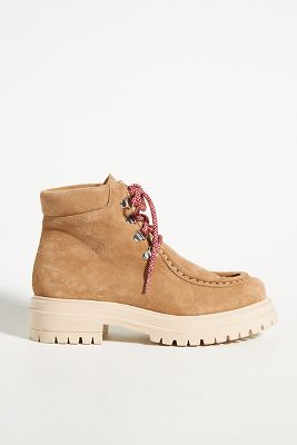 Anthropologie Susanne Lug Sole Hiker Boots In Beige