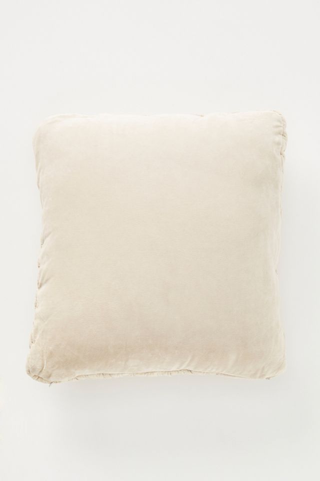 Kantha-Stitched Washed Velvet Pillow #2