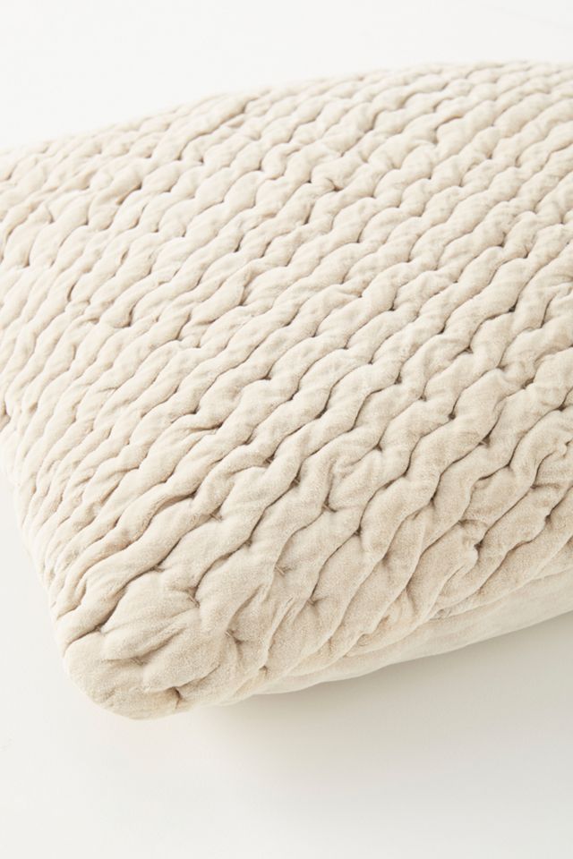 Kantha-Stitched Washed Velvet Pillow #1
