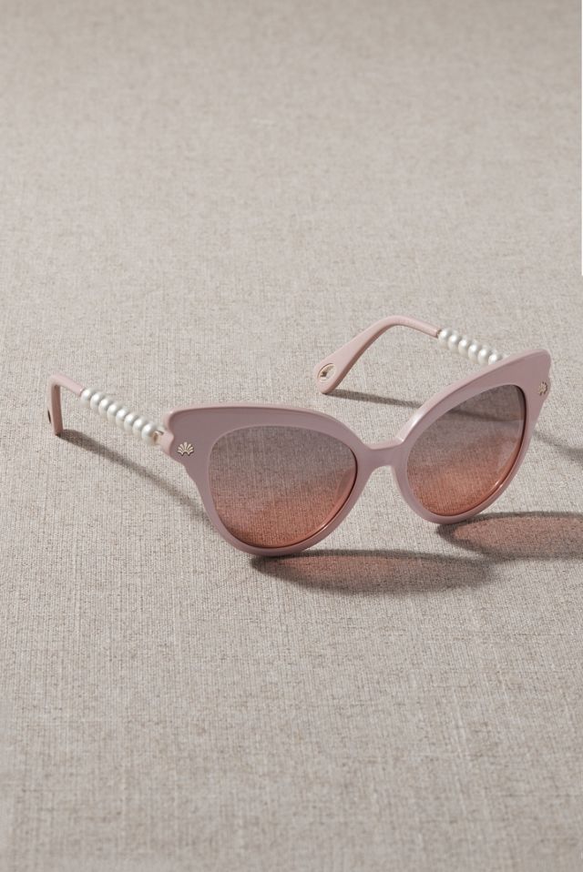 Lele Sadoughi Chelsea Sunglasses Blush Pink Pearl Cateye Hard To Find Lele Sadoughi - Cat-Eye Sunglasses - Jet – Sunni Spencer  main image 3