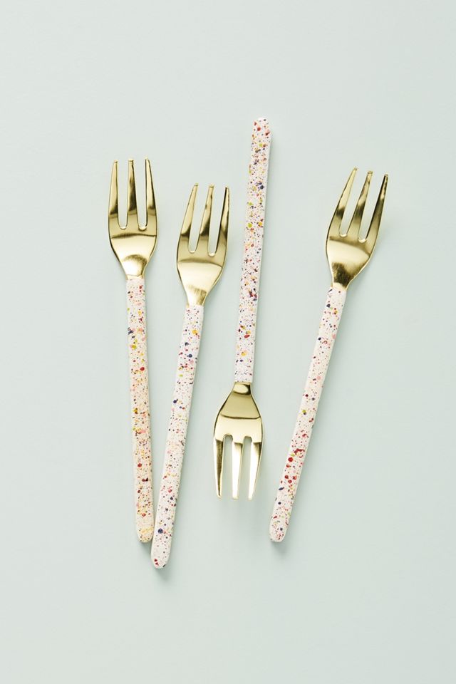 Jemina Terrazzo Appetizer Forks, Set of 4
