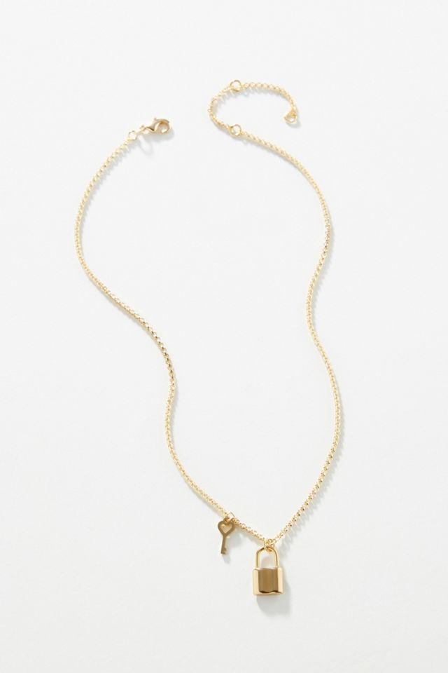 Perfect Fit Gold Lock Necklace