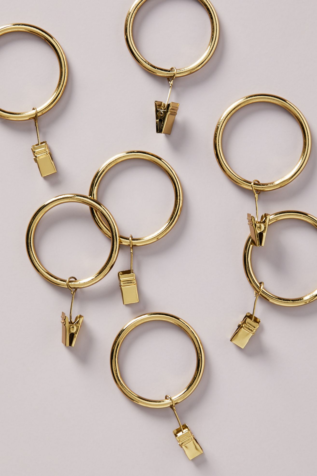 Mindy Curtain Rings, Set of 7 - Bronze, Standard, One Size
