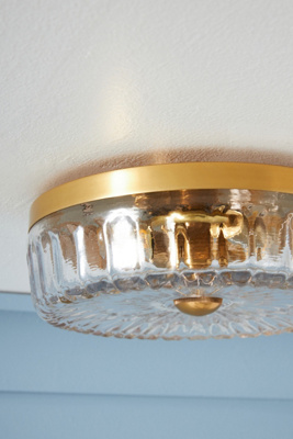 Elora Brass and Glass Flush Mount - Thumbnail 3