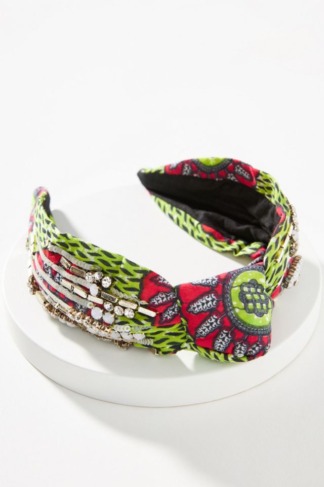 NamJosh Lime Beaded Headband | Anthropologie display picture 3