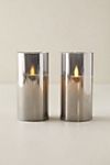 Stargazer Flameless Pillar Candle in Smoked Glass, Set of 2 #1