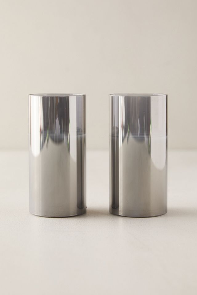 Stargazer Flameless Pillar Candle in Smoked Glass, Set of 2 Terrain
