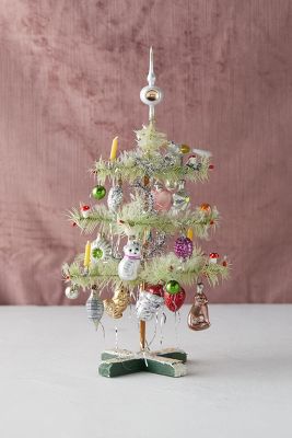 Decorated Feather Mini Christmas Tree | AnthroLiving
