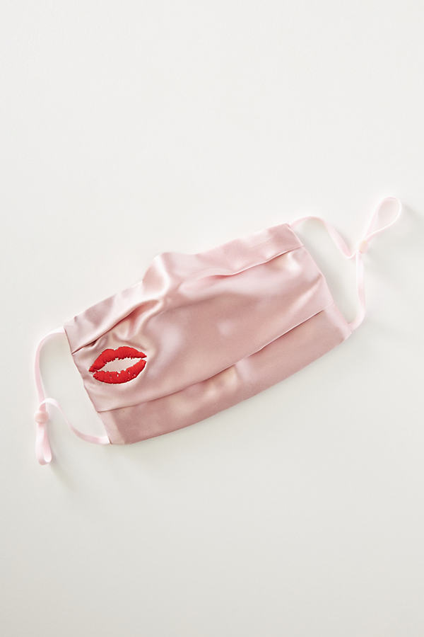 Slip Silk Ear Loop Reusable Face Covering In Pink