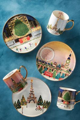 Christmas Time In The City Dessert Plate