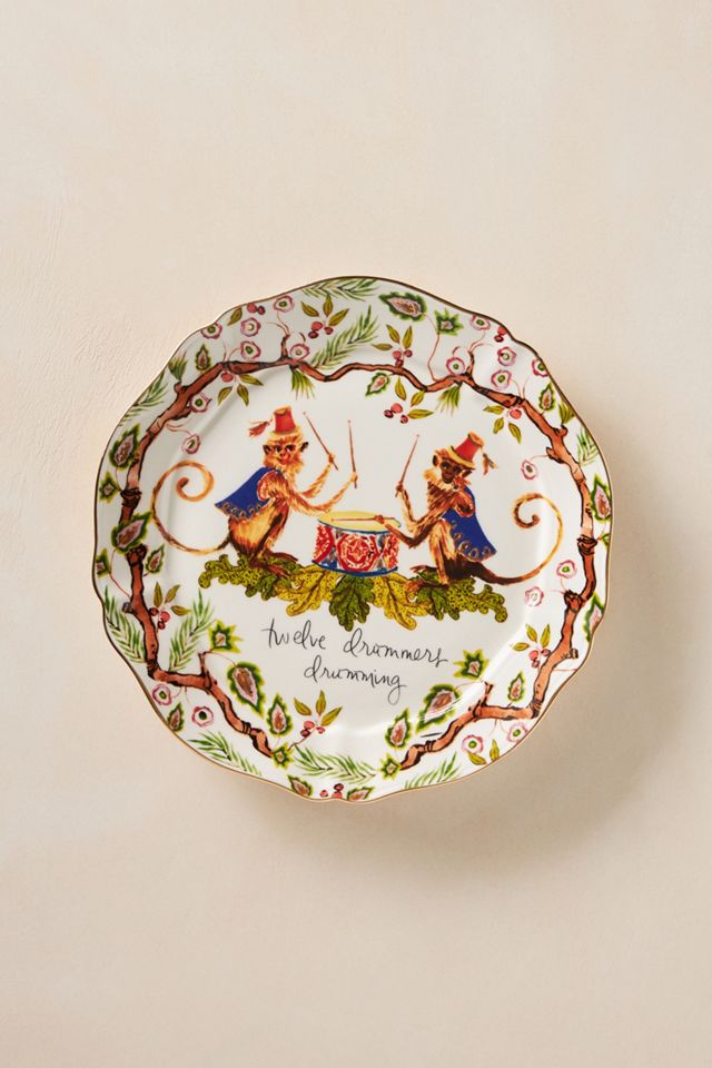 Inslee Fariss Twelve Days of Christmas Menagerie Dessert Plate #1