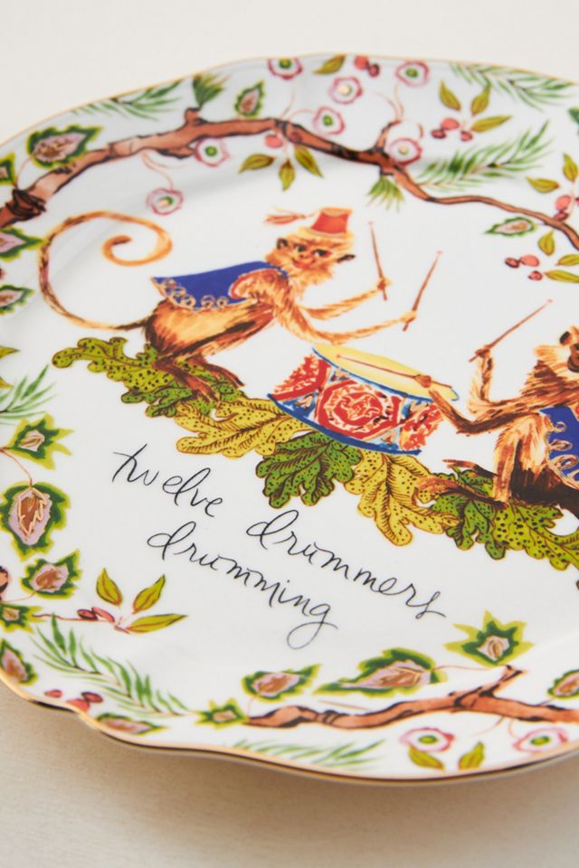 Inslee Fariss Twelve Days of Christmas Menagerie Dessert Plate #2