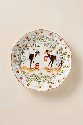 Inslee Fariss Twelve Days of Christmas Menagerie Dessert Plate