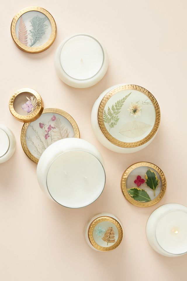 Rosy Rings Holiday Floral Press Candle Anthropologie UK