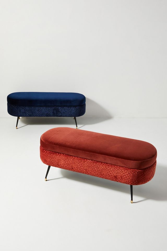 Valencia Velvet Freya Storage Ottoman #6